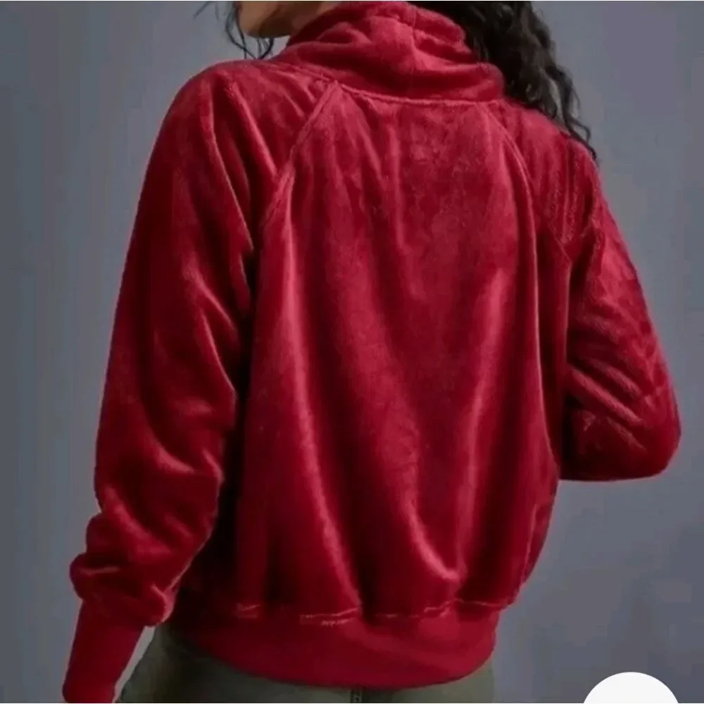 NWT Anthropologie Mairead Mock Neck Furry Velour Pullover Size M